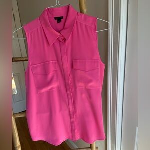 Ann Taylor Silk Sleeveless Pink Blouse